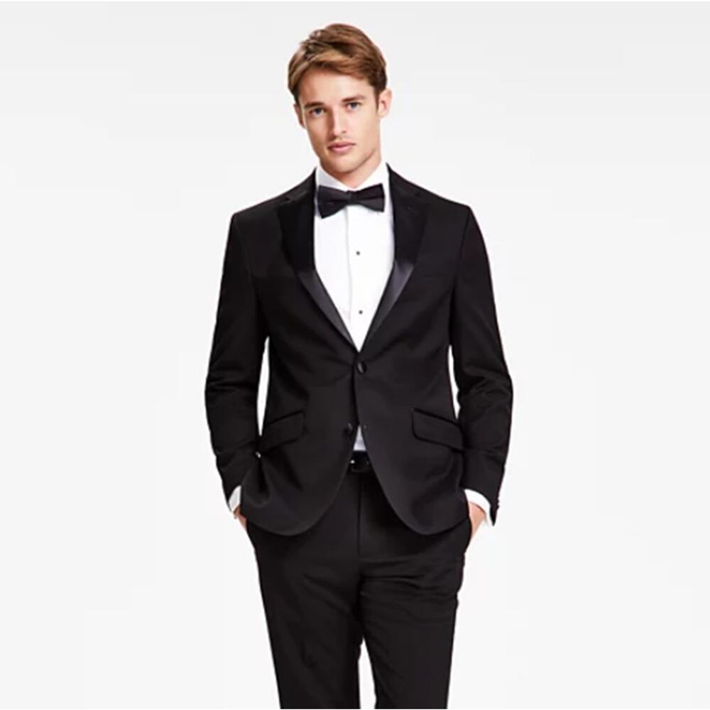 Kenneth Cole Reaction Blazer Men's Black Techni-Cole Classic Slim-Fit Size 38R